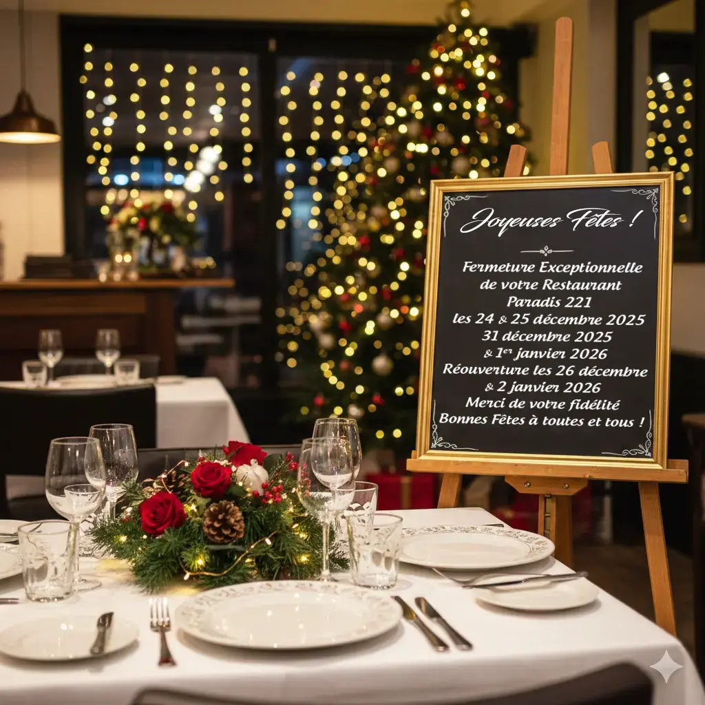 Photo Fermeture exceptionnelle fin d'année 2025